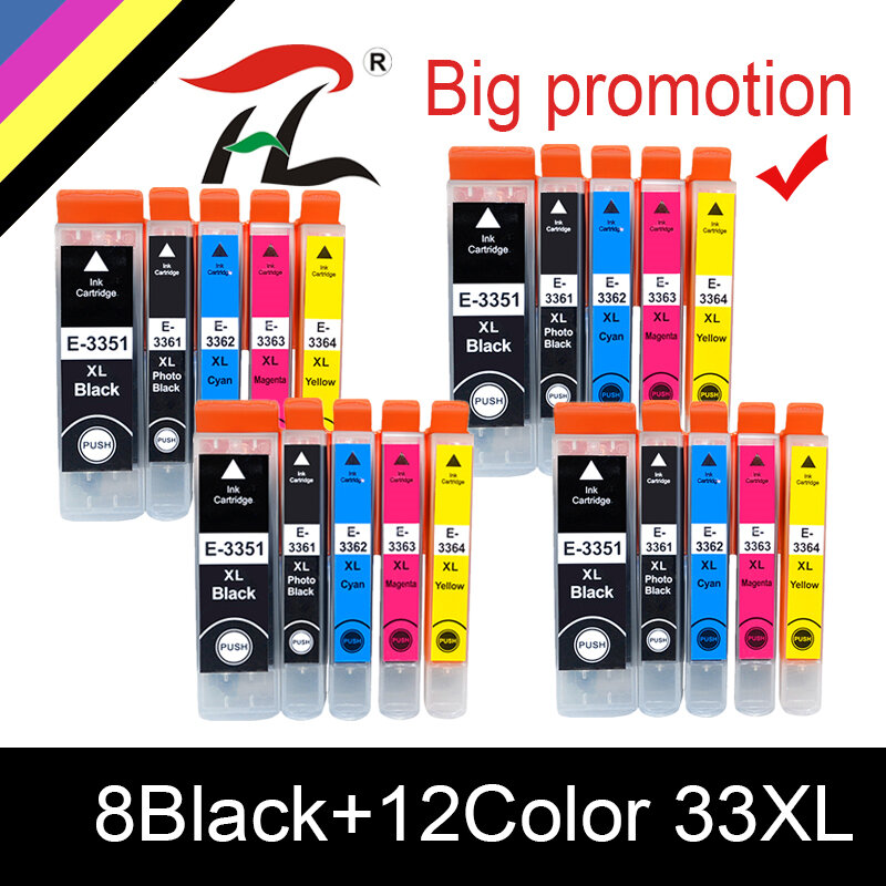 Cartucho de tinta Epson 33XL 33, compatível com T3351, T3361, Expression Premium, XP 530, 540, 630, 640, 635, 645, 830, 900, 20PK