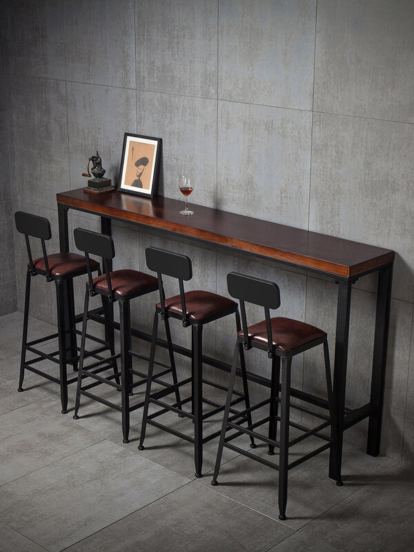 Tabouret de Bar moderne simple avec dossier en fer, chaise haute de table