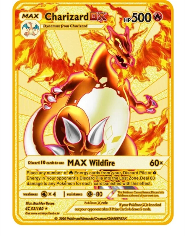 10000 point arceus vmax pokemon металлические карты DIY card Пикачу; Чаризард golden limited edition kids gift игровая коллекция карт