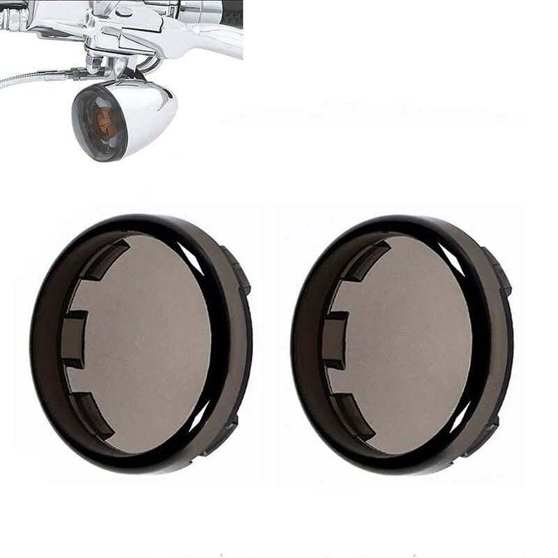 Smoke Turn Signal Light Lens Covers, Dianteiro e Traseiro, Sportster, Softail, Estrada, 2pcs