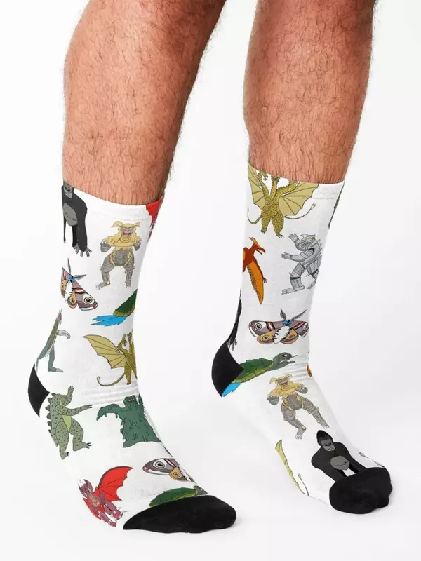 Kaiju-Calcetines coloridos de compresión para hombre y mujer, medias de compresión