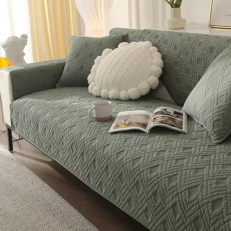 Alfombrilla de sofá minimalista nórdica, cubierta antideslizante de algodón puro para las cuatro estaciones, cubierta de invierno, novedad