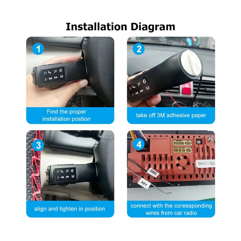 Mando a distancia multifuncional para Radio de coche, botón Universal para volante de 8 teclas, compatible con navegación Android, accesorios SWC