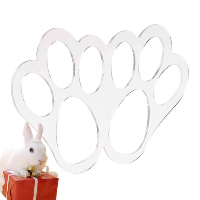 Empreintes de pas de lapin de Pâques pour enfants, modèle de surdose d'oeuf en acrylique, galets, pistes de lapin, artisanat de bricolage, cadeaux de fête de Pâques heureuse