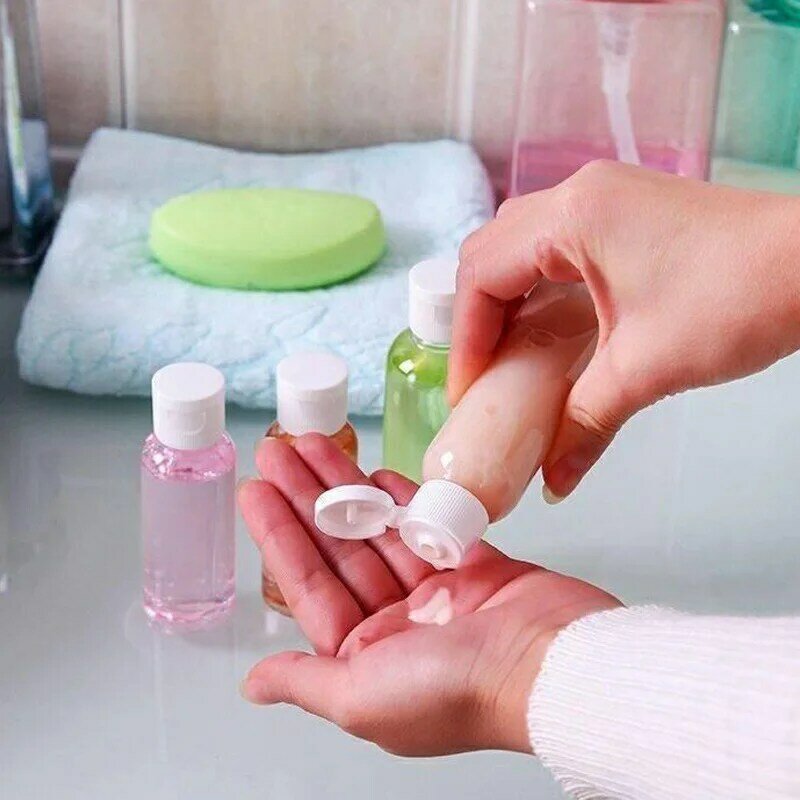 100pcs100 5ml-100ml Clear PET Plastic Empty Travel Bottle with Flip Top Vial for Liquid Toiletries Shampoo Conditioner Dispenser