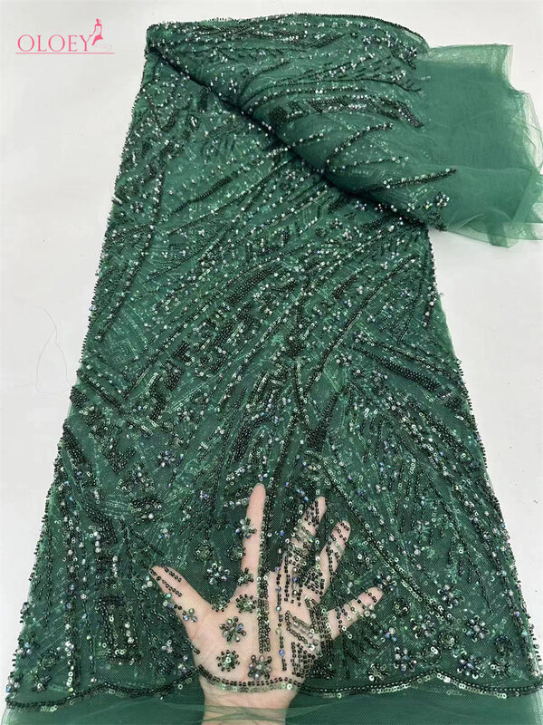 Высококачественная Роскошная французская вышивка, тяжелая кружевная ткань для жениха, африканская нигерийская ткань с блестками для роскошного стандартного платья