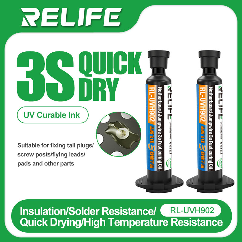 RELIFE-placa base RL-UVH902 Flying Line, cable de salto de aceite de secado rápido, UV, curado de secado rápido para reparación de teléfonos, 3 segundos