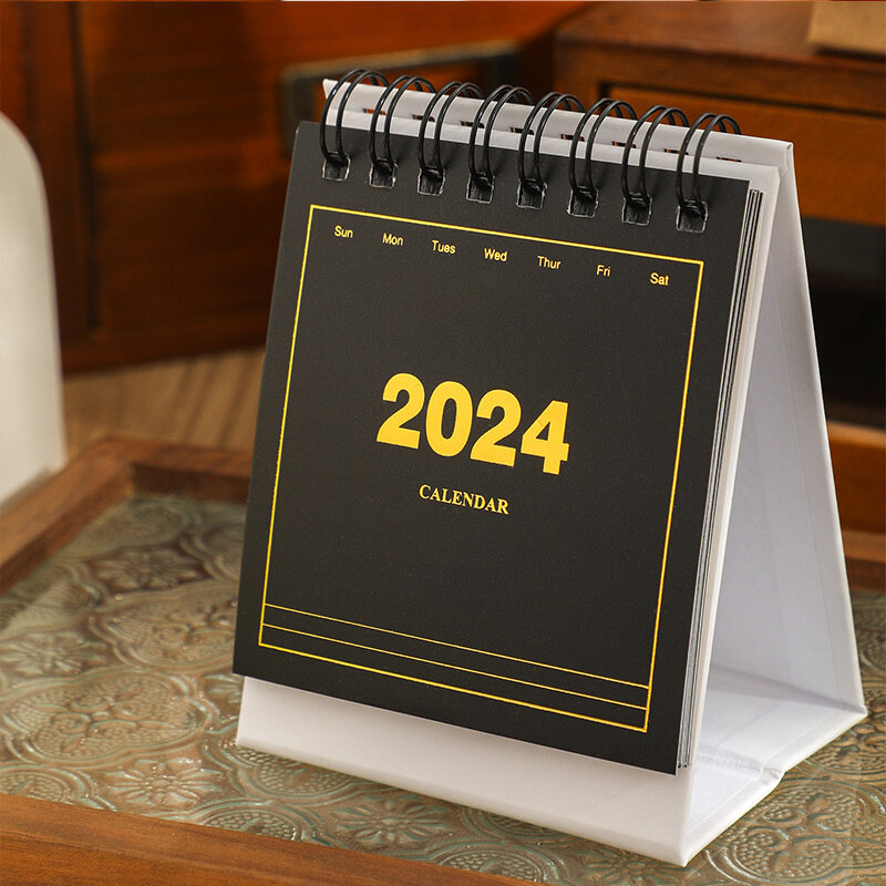Mini Calendario de notas de escritorio Ins Simple, planificador diario Dual de Color sólido, planificador de mesa portátil, decoración de escritorio, nuevo, 2024