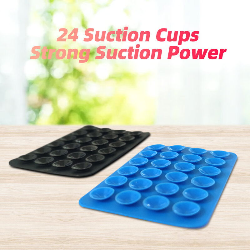GUUGEI Suction Cup Wall Stand Mat Multifunctional Silicone Suction Phone Holder Square Anti-Slip Single-Sided Leather Case Mount