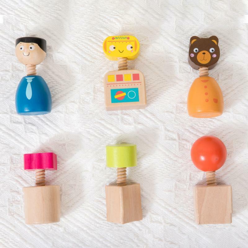 Kinder muttern Schrauben Spielzeug Holz schraube Mutter Set pädagogisches Lernen Feinmotorik Spielzeug für 4 Jahre alte Kinder Kinder Mädchen