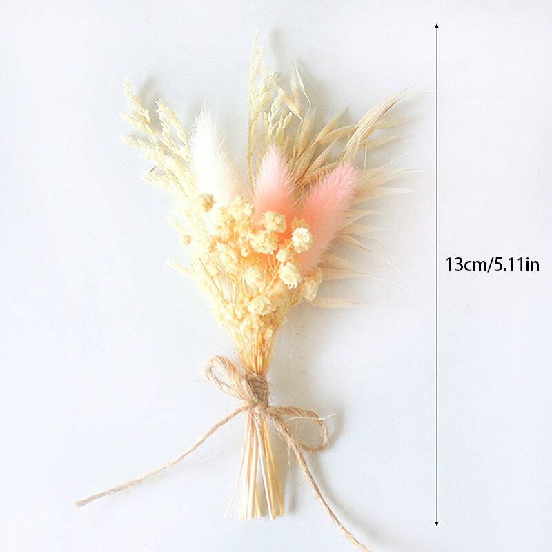 Mini Flores Secas Naturais Bouquet, Dama de honra Boutonnieres, Groomsmen, Decoração De Casamento De Natal, Materiais Floral DIY, 1Pc