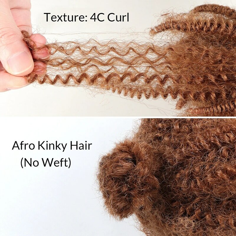 Orientfashion-extensiones de cabello humano virgen para mujeres negras, Pelo Rizado Afro mongol 4C, sin trama, Se puede teñir, Belleza a granel