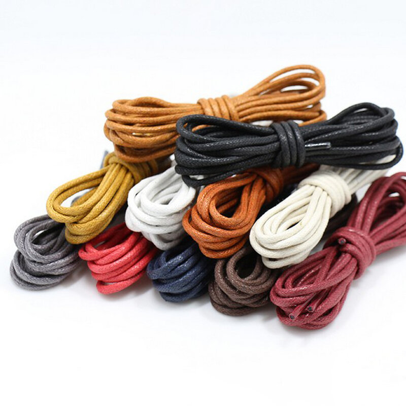 Cordones redondos encerados para botas, cordón para zapatos deportivos de color, de cuero, para hombre y mujer, 80/90/100/120cm, 1 par