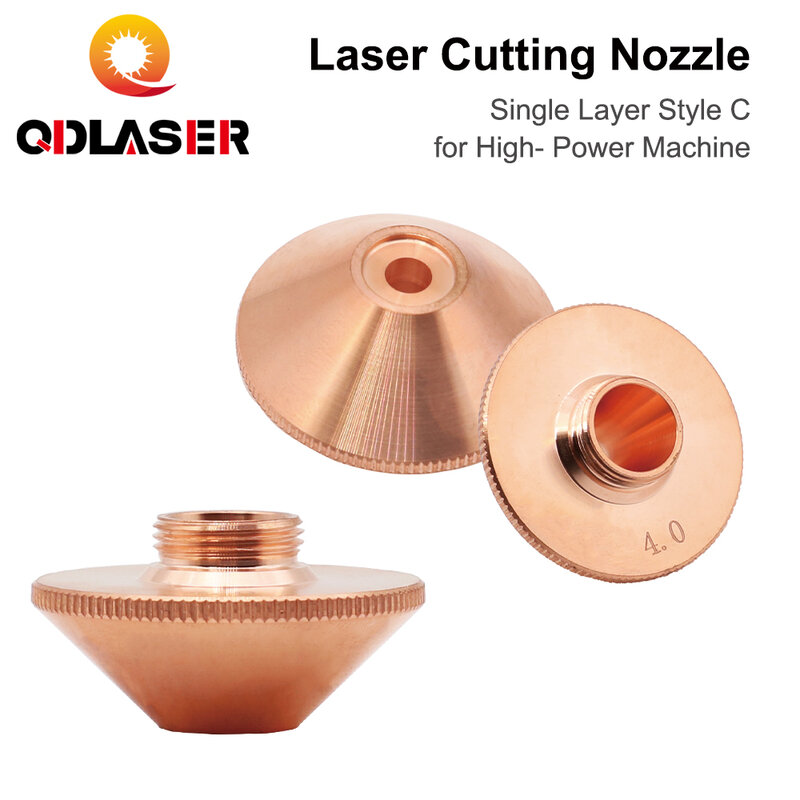 QDLASER 펜타레이저 커팅 노즐, 단일 레이어 C 스타일, 고출력 기계용, 섬유 레이저용, D28 M11 H15 mm 구경 3.5-6.0mm