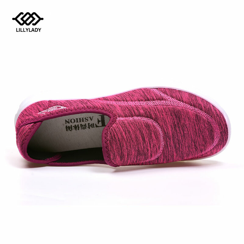 Zapatillas deportivas súper cómodas y cómodas con suela suave y superficie de tela elástica para mujer, envío directo
