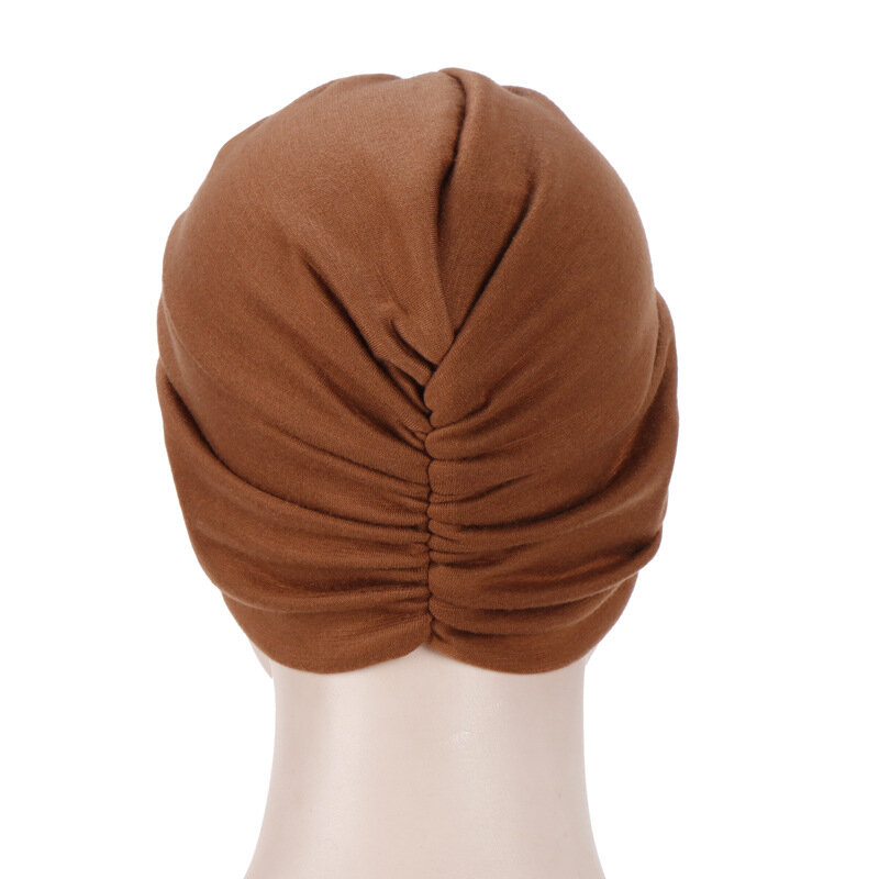 Topi dahi salib Muslim untuk wanita, Turban pakaian Islami untuk wanita Dalaman Hijab warna Solid