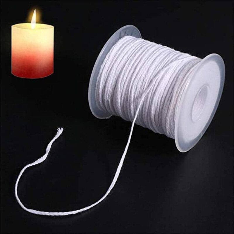 61m algodão tecido vela pavio diy artesanal vela que faz acessórios sem fumaça todos natural 24 fios vela 1 rolo 200 pés