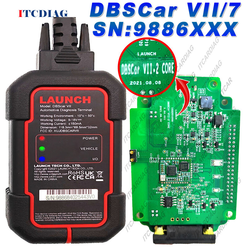 Pembaruan baru Launch DBScar7 9886xx DBScar VII dukungan Bluetooth DIOP CAN FD Protocol DOIP CANFD mendukung DIAGZONE DZ AG zone