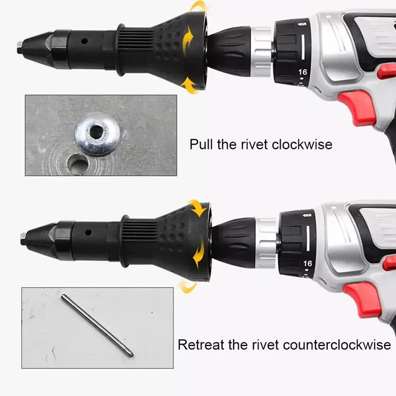 Electric Rivet Nut Gun Pull Drill Riveting Machine Conversion Adapter for Cordless Rivet Nozzle Tool Multifunctional Nail Gun