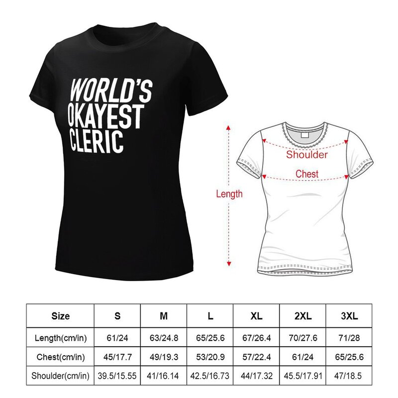 world's okayest CLERIC T-shirt female kawaii clothes summer clothes western t-shirt dress for Women