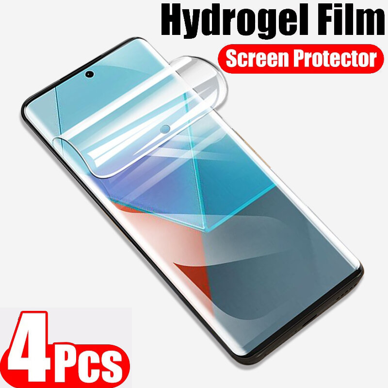4 Stück Hydro gel folie für Redmi Note 13 Pro Plus Note 13 4g Note 13r Pro 5g Displays chutz folie für Redmi 13c 4g 13r 5g HD Front folie