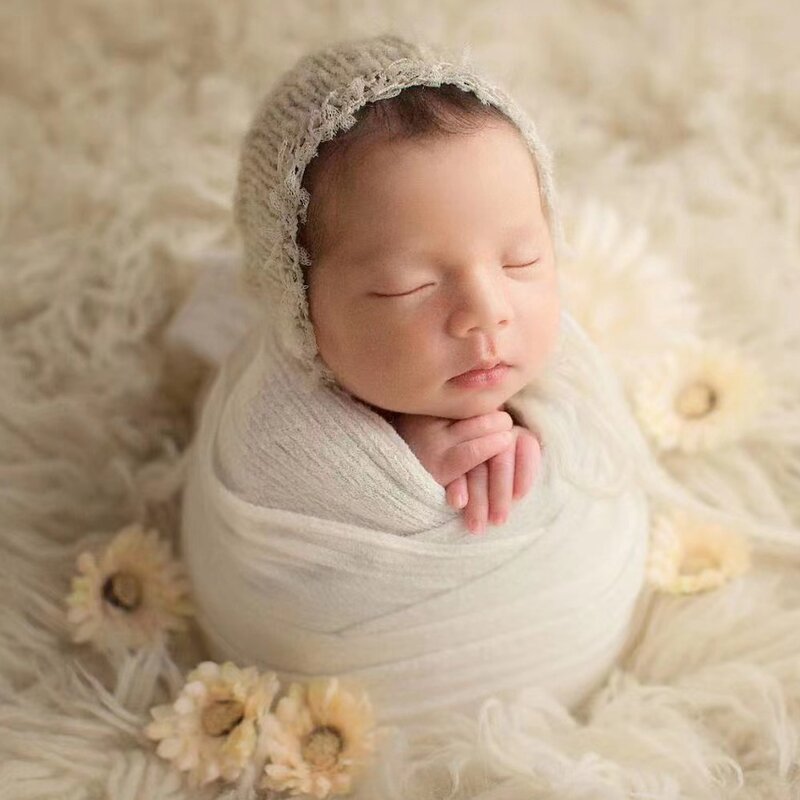 Neugeborenen Cheeseloth Wrap Baumwolle Gaze Baby Swaddle Decke Neugeborenen Stretch Knit Wrap Fotografie Requisiten, # P2507