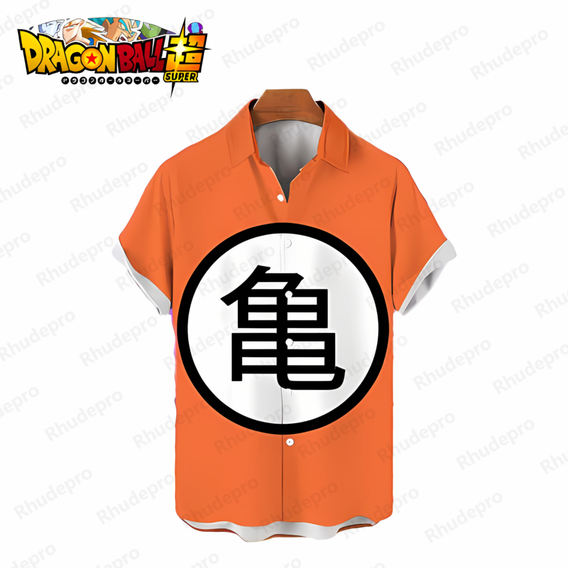 Śliczna koszula męska fajne ciuchy Dragon Ball Z Goku Super Saiya plażowa moda na nadmorską wycieczkę Vegeta lato Anime Y2k Streetwear