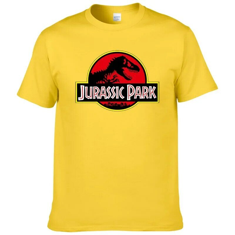 Dinossauro dos desenhos animados dos homens impresso t-shirt, top de Harajuku engraçado, parque jurássico, verão, novo, A286