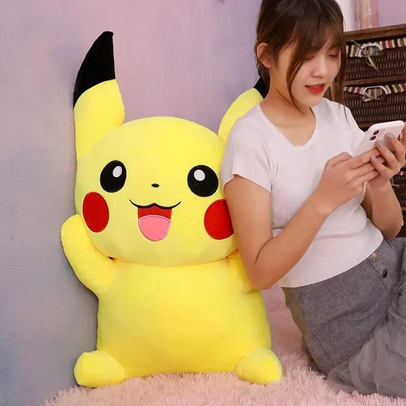 80cm di grandi dimensioni Pokemon Pikachu peluche bambola peluche Anime simpatico peluche collezione per bambini giocattoli regali di compleanno di natale