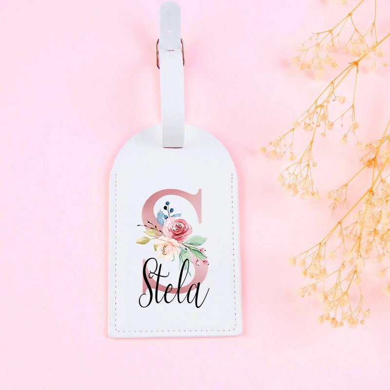 Personalised Custom Name Pu Leather Luggage Tag Suitcase Identifier Label Baggage Boarding Tags Travel Accessorie Gift for Her