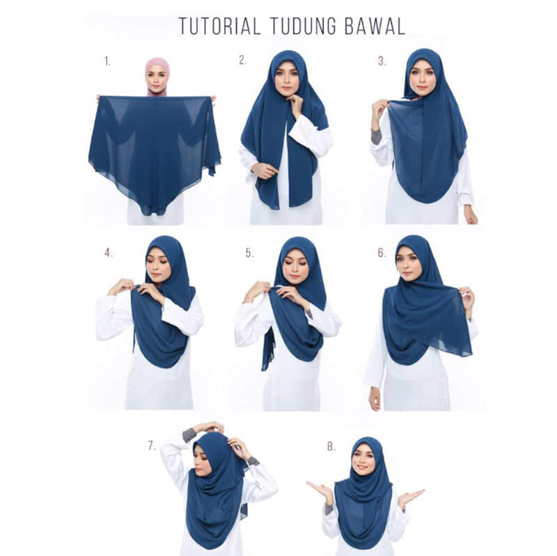 47 Inch Moslim Vierkant Instant Tulband Effen Innerlijke Sjaal Hijab Chiffon Vrouwen Mode Islamitische Sjaals Vrouw (120*120Cm)
