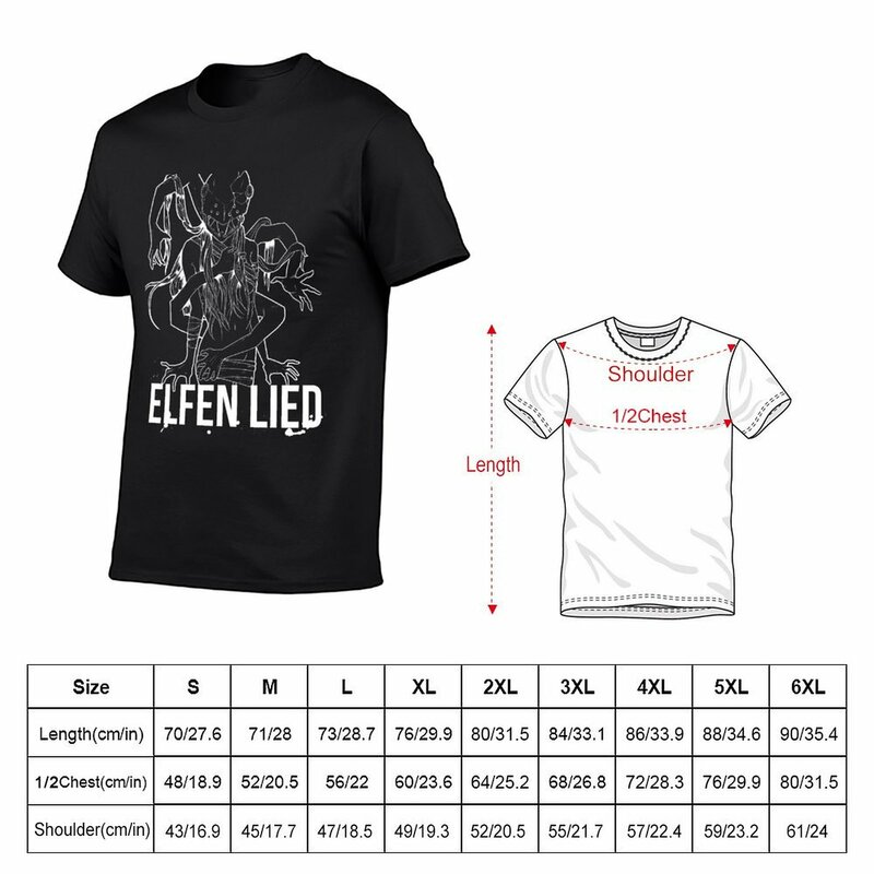 Camiseta de Elfen Lied para hombre, camisa grande y alta de gran tamaño, funnys