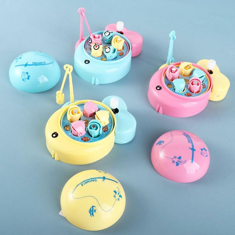Interactive Classical Early Education Toy Magnetic Musical Fish Plate Rotating Fishing Game Kids Fishing Toy Clockwork Model