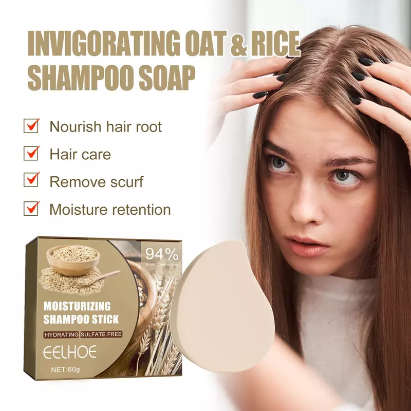 EELHOE Original Rice Shamppoo SOAP Bar Reject Dry Hair Conditioning sapone Shampoo nutriente Anti-perdita sapone per capelli crescita dei capelli