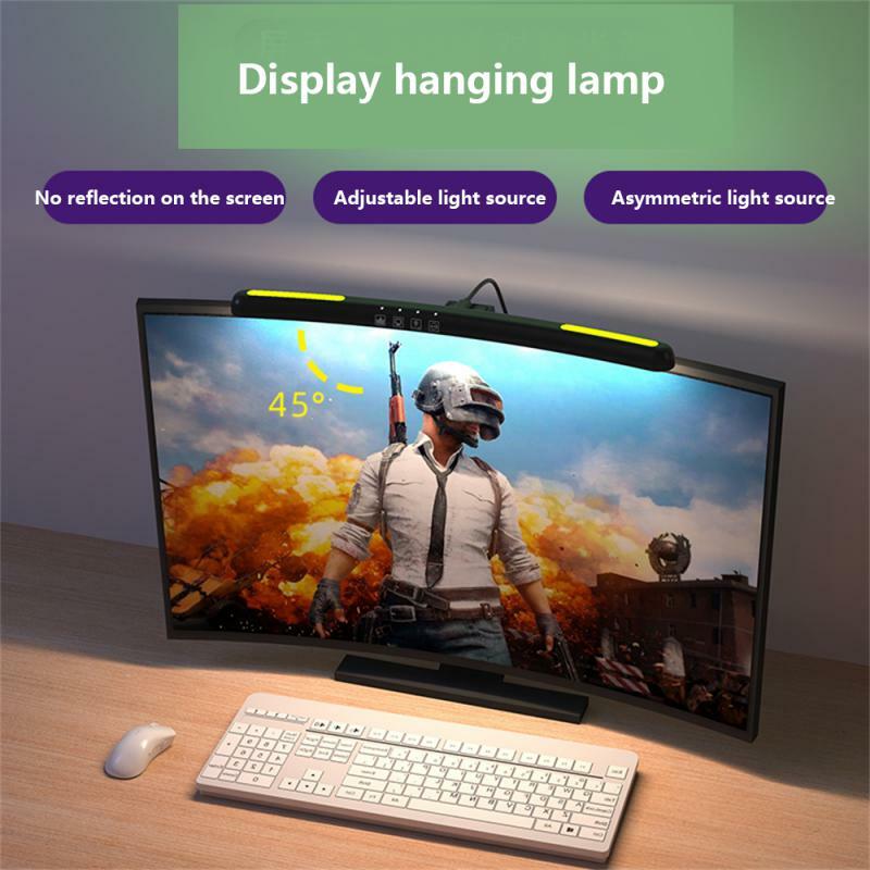 Lampu gantung PC untuk Permainan kerja, lampu gantung, lampu meja perawatan mata Dimmable, lampu layar USB