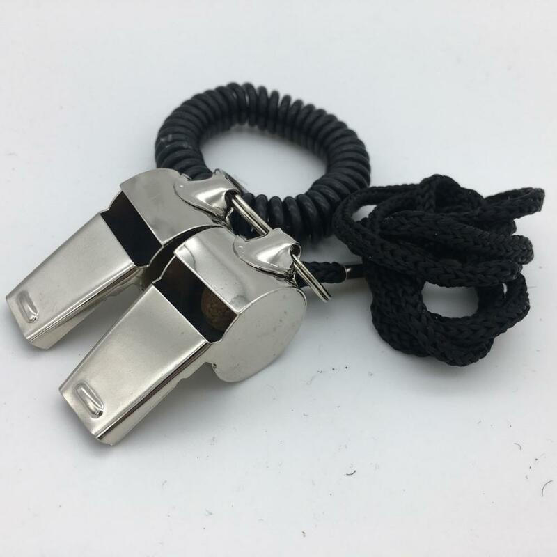 Lightweight Whistle Super Loud Stainless Steel Referee Whistle Lightweight Outdoor Sports Training Whistle with Lanyard Number 6