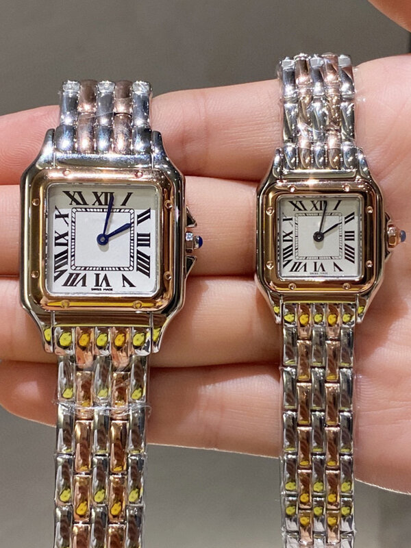 Designer steel diamond case sapphire crystal mirror steel belt Tank quartz watch 2024 Women's new watch fashion luxury watch