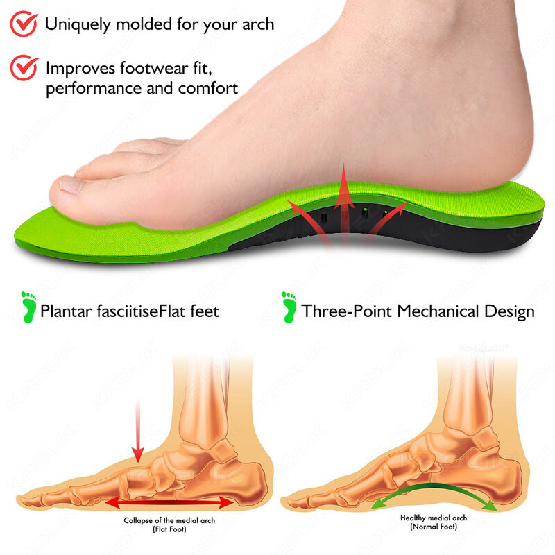 แผ่นรองรองเท้าเพื่อสุขภาพเท้าแบนรองรับเท้าโค้ง x/o ขาพื้นในรองเท้าออร์โธปิดิกส์สำหรับ plantar fasciitis unisex
