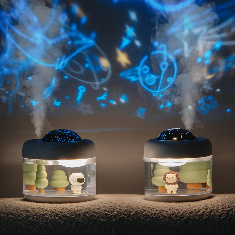 Cool Mist Humidifier Night Light Baby Projector with 3 Films 360 Degree Rotating Star Projector for Kids Children Birthday Gifts