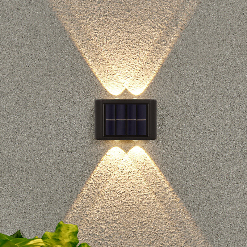 LED solarne lampy ogrodowe podwórze dekoracja ogrodowa układ ściany do mycia ścian w górę iw dół świecące lampy ścienne