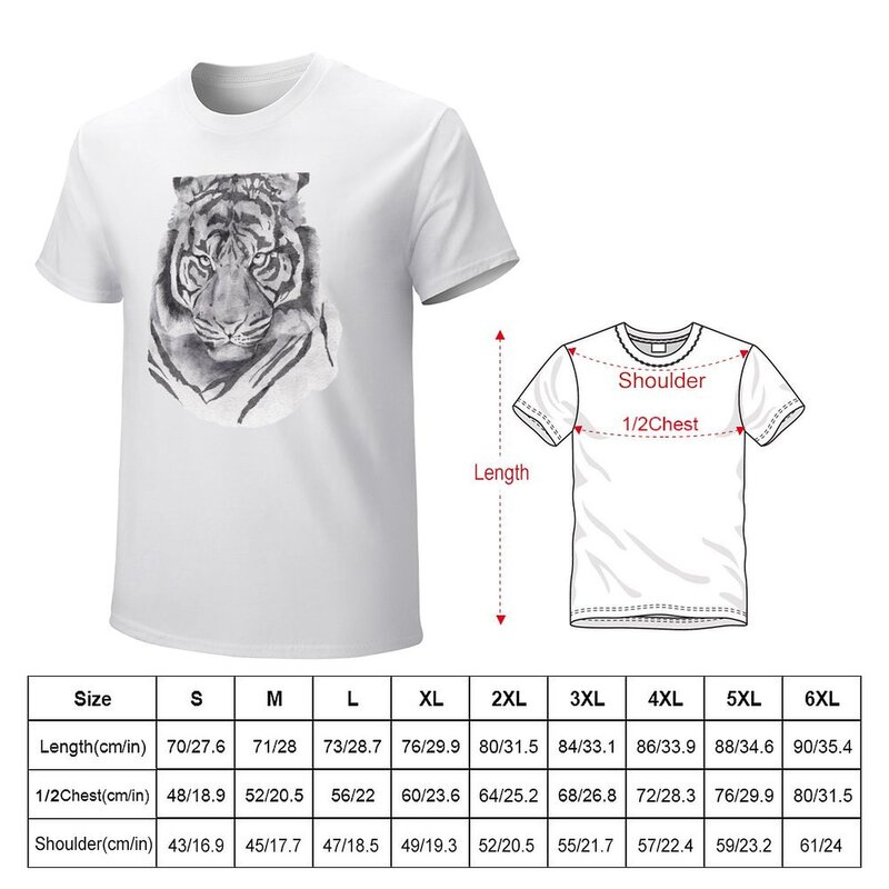 Camiseta de tigre de acuarela para hombre, ropa con diseño personalizado, bonita, talla grande
