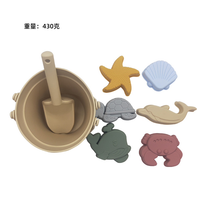 Children Summer Toys with Cute Animal Model Ins Seaside Beach Toys Rubber Dune Sand Mold Tools Sets Baby Bath Toy Kids Swim Toy