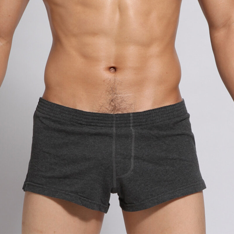 Celana dalam katun lembut pria seksi celana Boxer kasual celana pendek Boxer olahraga nyaman celana dalam piama celana dalam