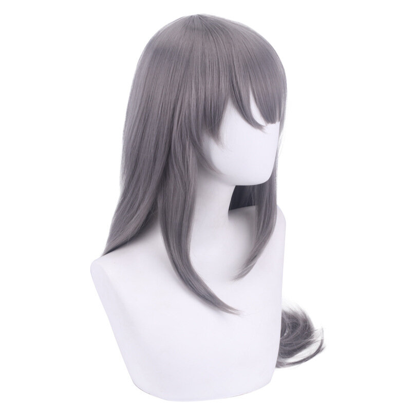 Grey Wig  Long Cosplay Wig Anime Sythetic Party Heat Resistant Fiber Birthday Gift Girls Hair
