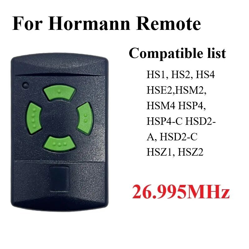 Clon Hormann HS4 HSP4, HSP4-C, 26.995 MHz, mando a distancia para puerta de garaje, 26.995 MHz