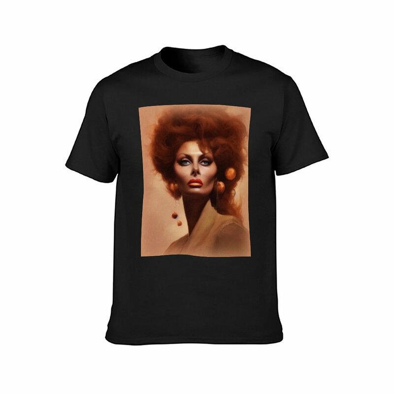 Sophia Loren, Schauspielerin T-Shirt Tier druck für Jungen erhabene Herren bekleidung