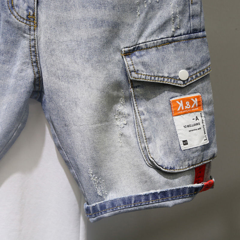 Nowe jeansowe spodenki workowate dżinsy dla mężczyzn w koreańskim stylu na lato 2024 luksusowe ubrania męskie luźne proste dżinsy typu Boyfriend Streetwear
