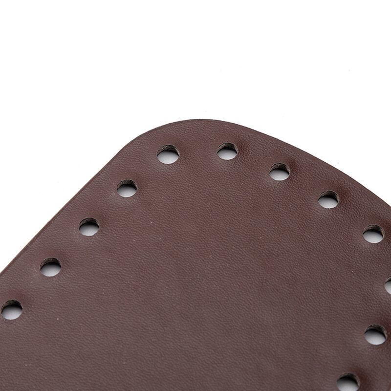 Fundo oval do saco para o saco feito malha, cor sólida, acessórios do couro, DIY, 9x20cm
