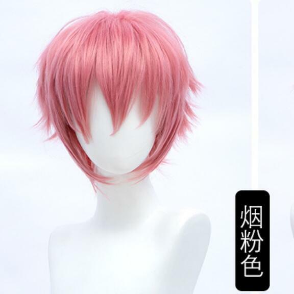 cosplay Wig short hair Sky blue Silver light pink brown Taro green Party synthetic wig