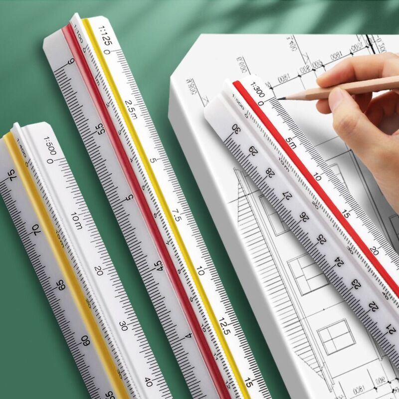 Three-edge scale triangle large-scale drawing indoor architectural drawing magnifying ruler parallel t-shaped garment design hig